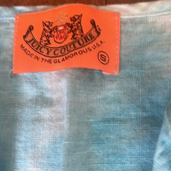 Juicy Couture Blue Linen Tie Dye Bell
Sleeve Blouse sz S Excellent Conditon - Picture 4 of 7